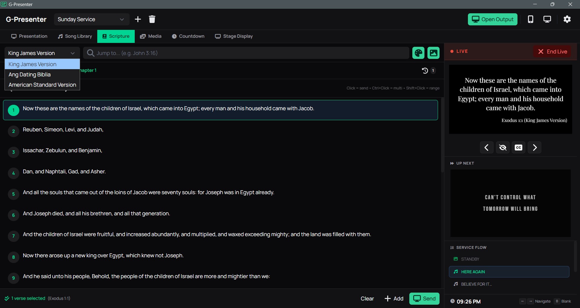 Scripture browser preview