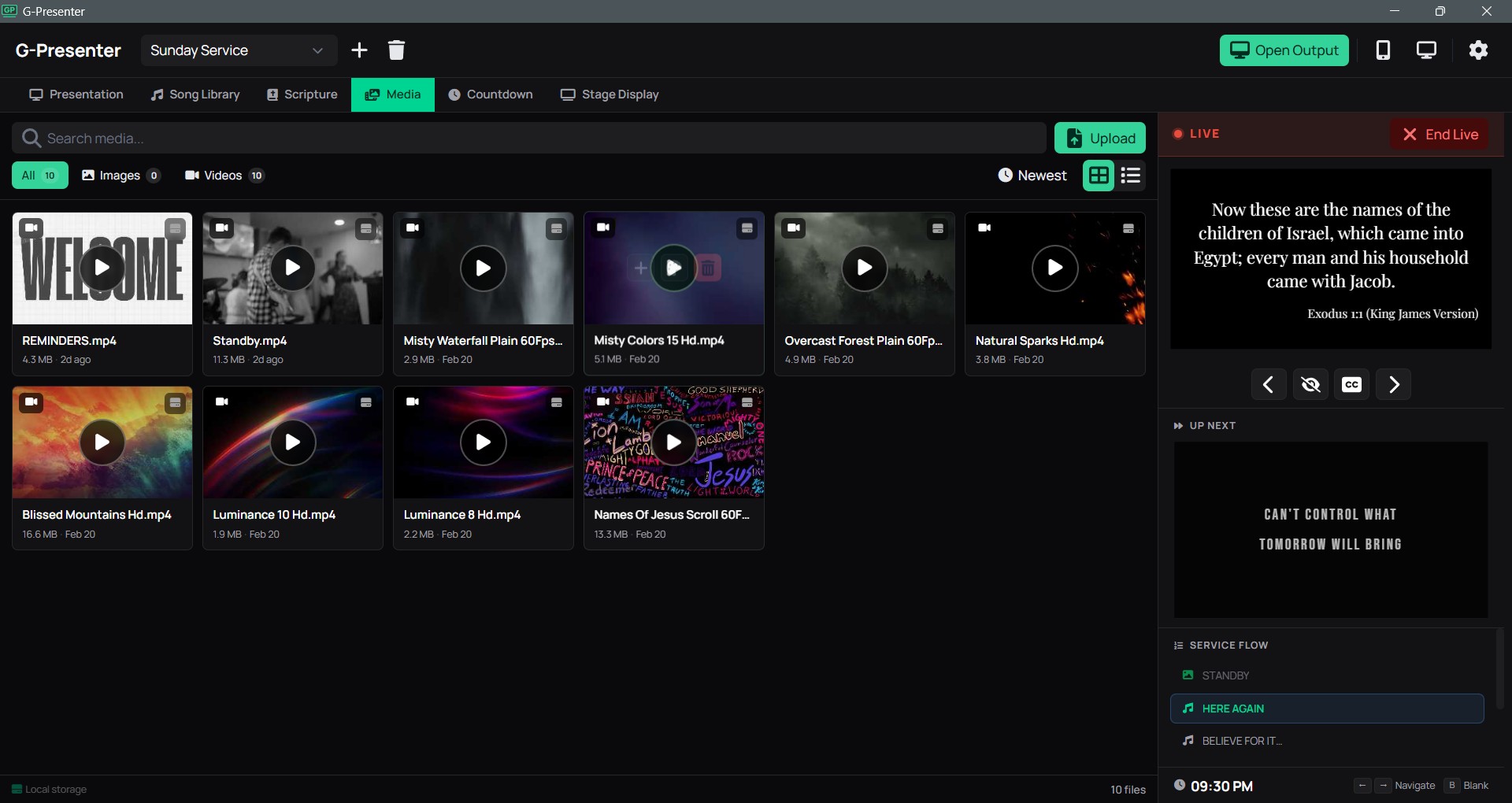 Media library screenshot