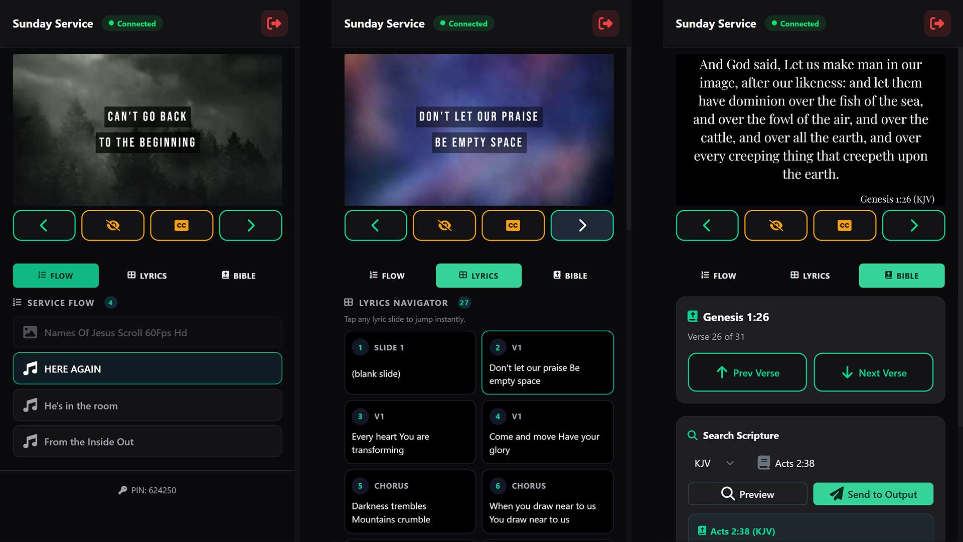 Mobile remote control screenshot